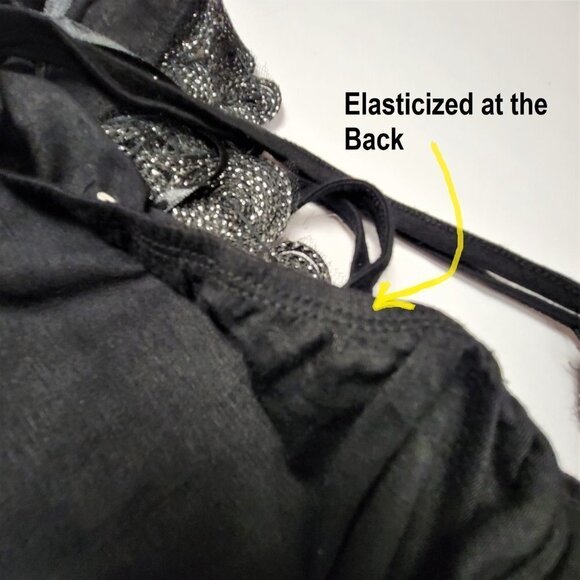 Black Sequined Glitter Applique Blouse Top  Size S   Size M -  NWT - Picture 6 of 11